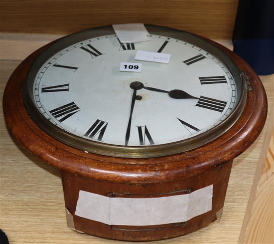 A Victorian single fusee wall clock